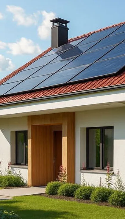 Solarna elektrana na obiteljskoj kući s crvenom crjepnom strehom - Energycom